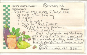 brownies recipe card